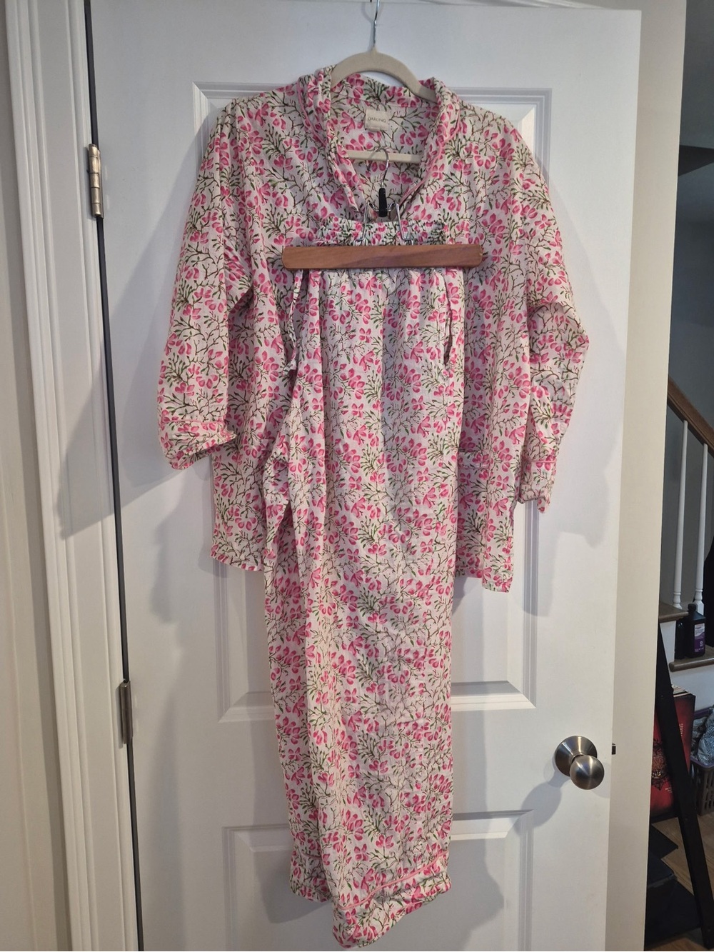 Darling Pink Floral Cotton Pajama Set